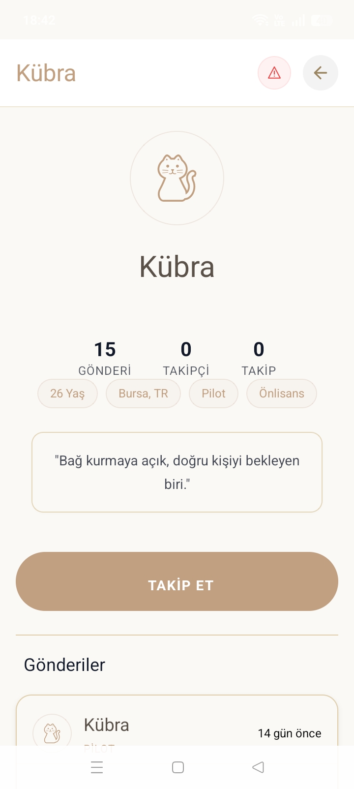 Profil — hayvan avatarı