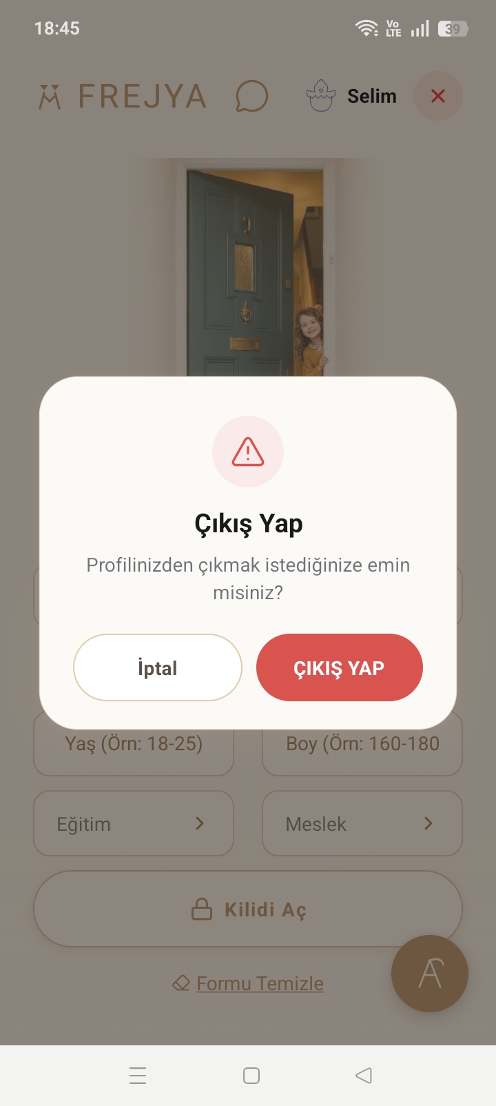 Profilim — Sesli tanıtım, Sözleşme/Gizlilik linkleri ve Hesabımı sil butonu