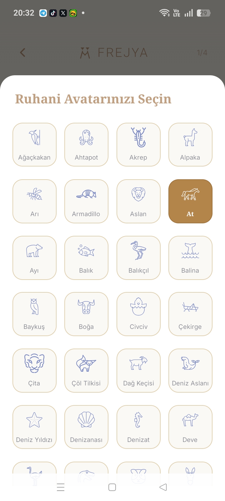 Ruhani Avatar — 100 avatar arasından seçim